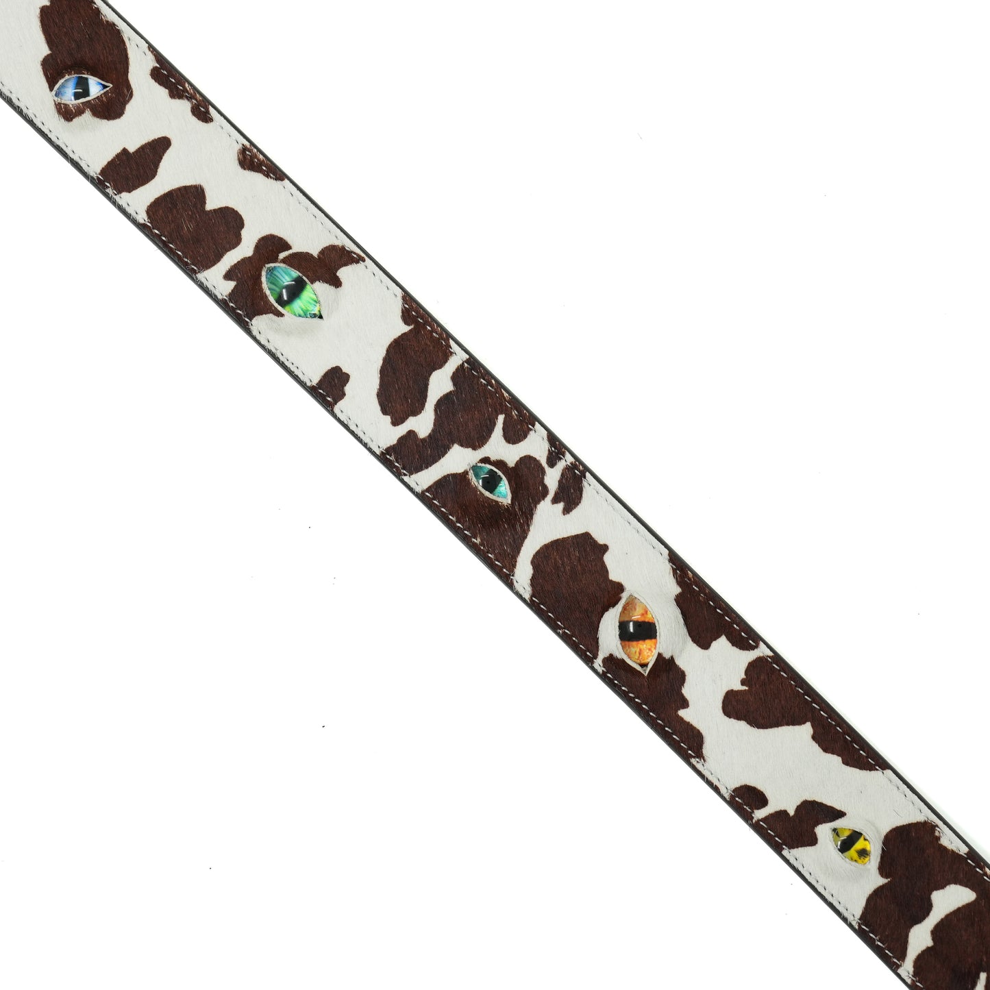 Eyeball Belt - Brown Cow Print