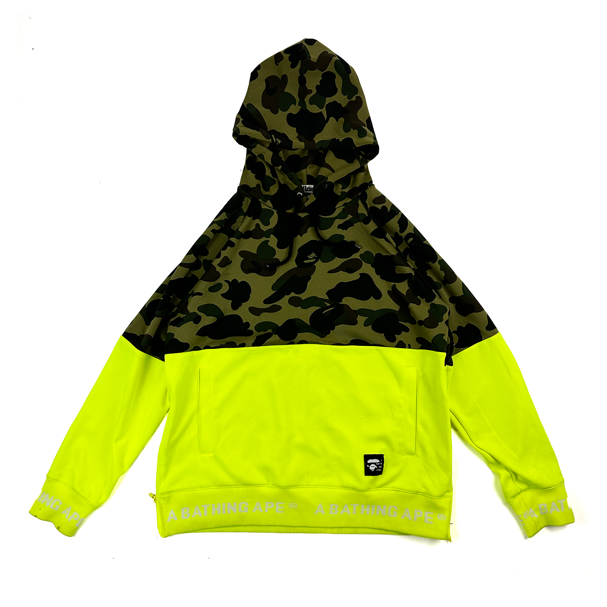 Lime green deals bape hoodie