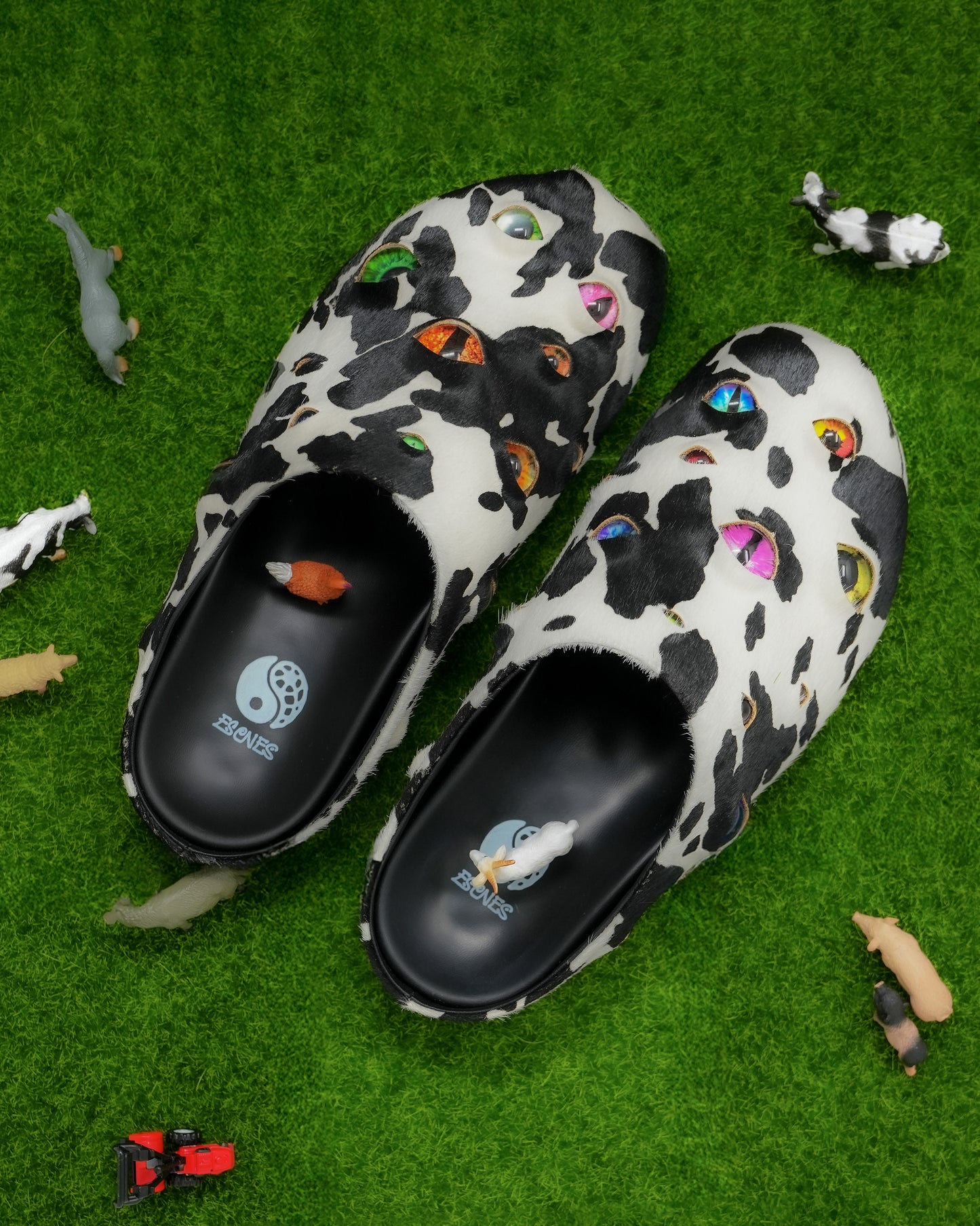 Eyeball Mules - Cow Print