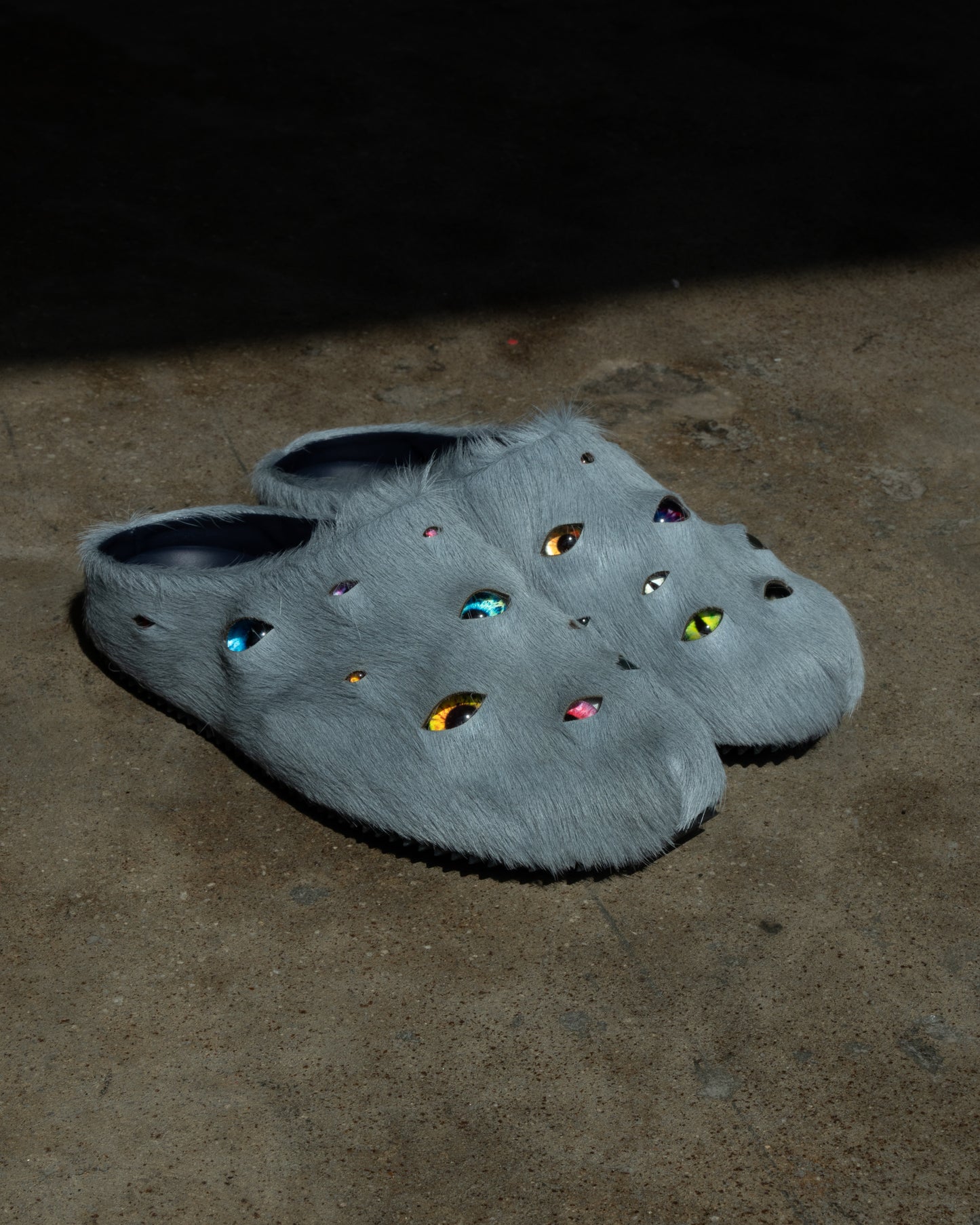 Eyeball Mules - Grey