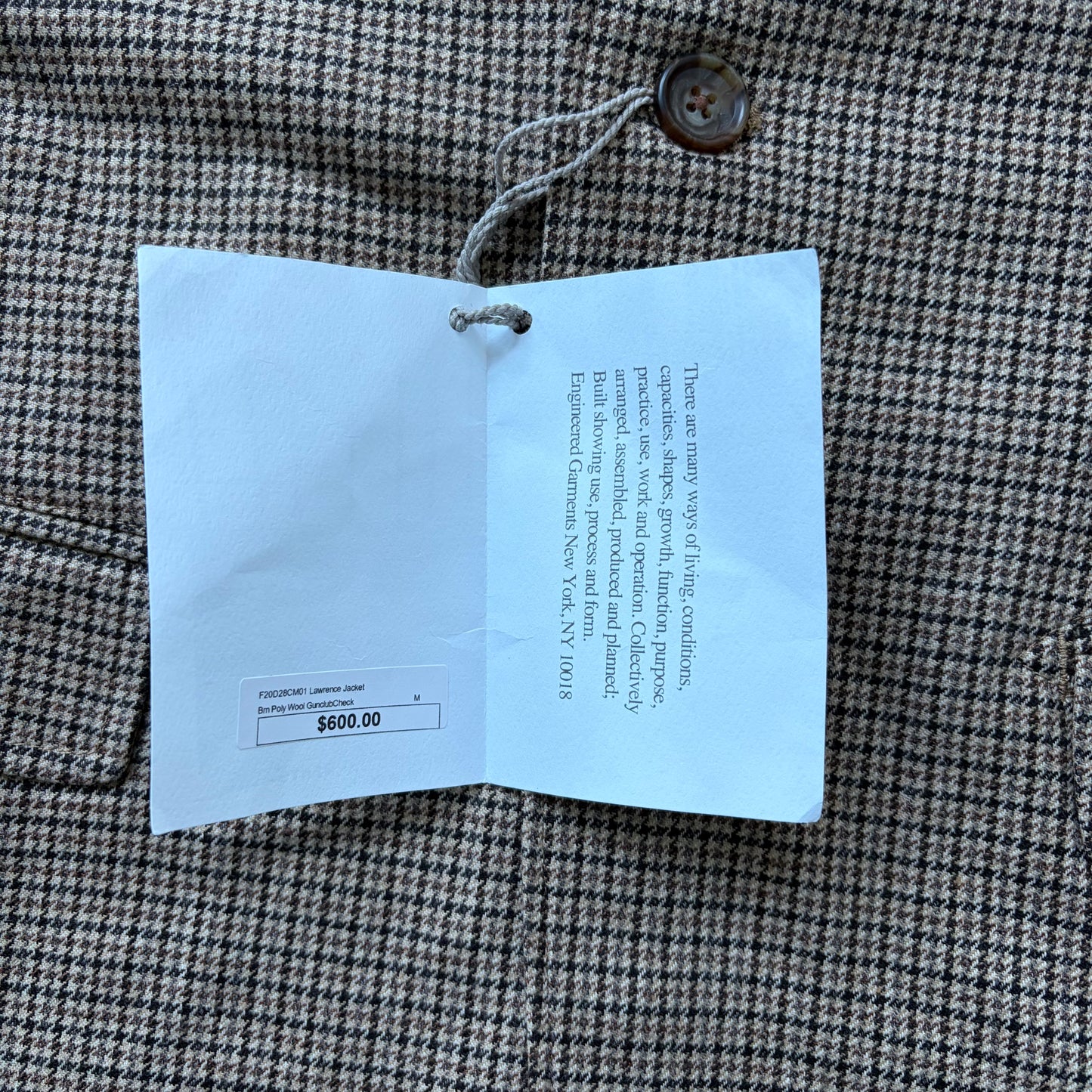 Research: Engineered Garments Houndstooth Jacket