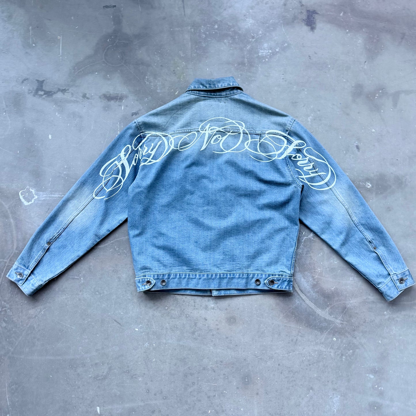 Sample: Washed Denim Jacket with Script