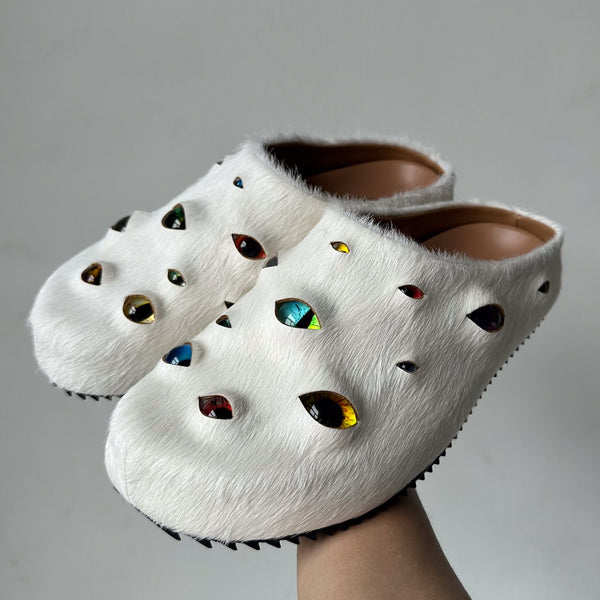 Eyeball Mules - White