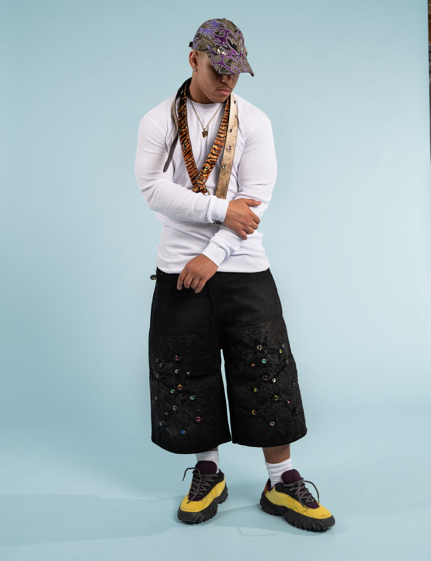 Eyeball Shorts - Black Fur