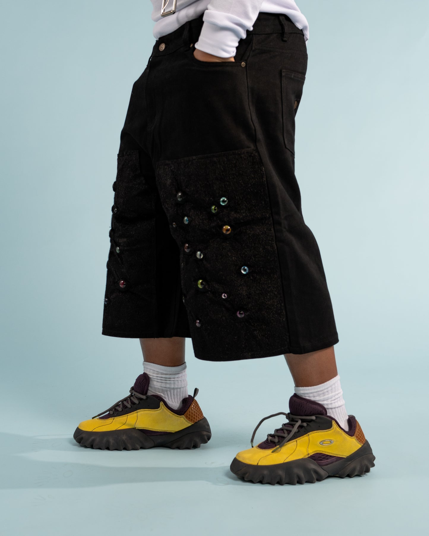 Eyeball Shorts - Black Fur