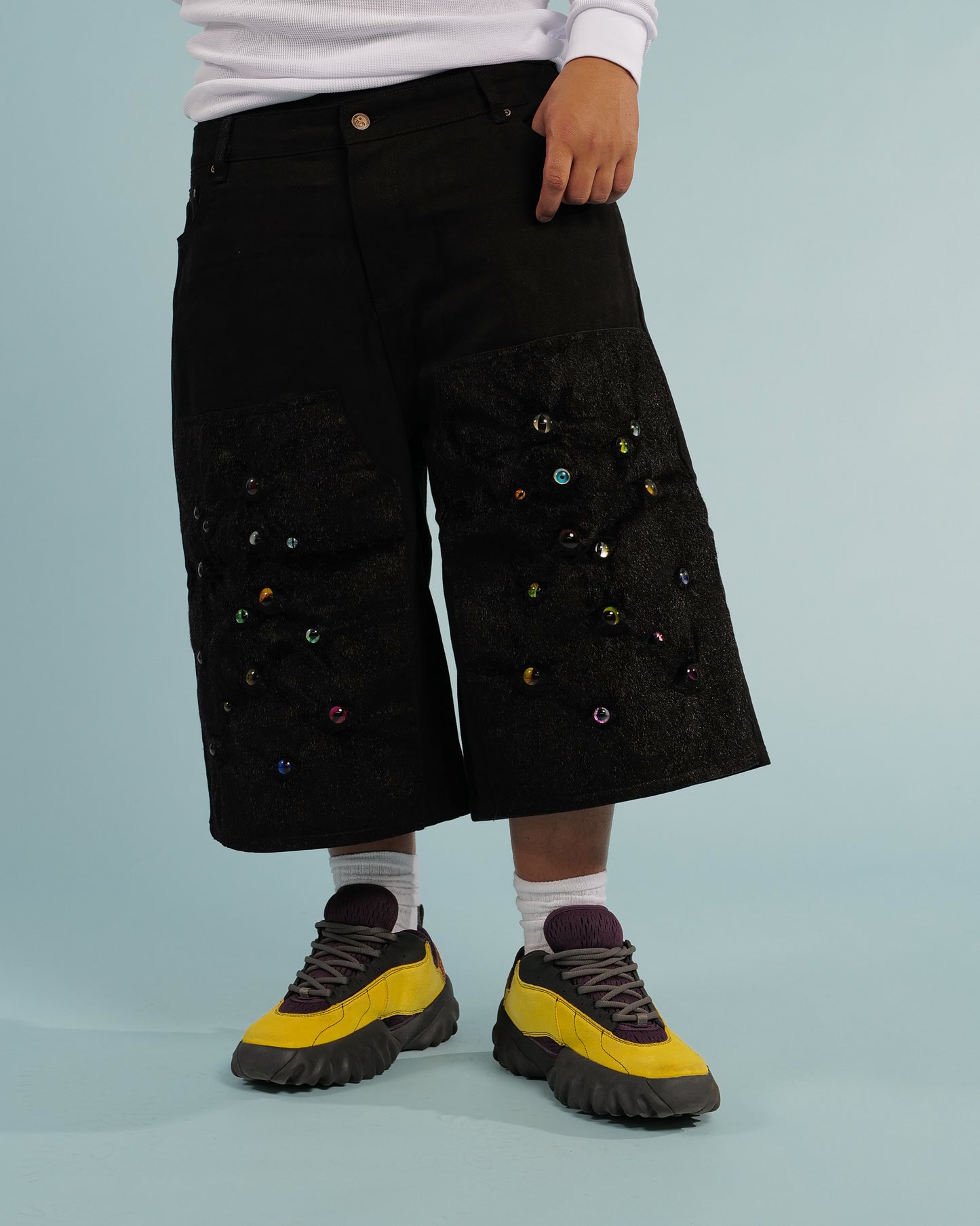 Eyeball Shorts - Black Fur