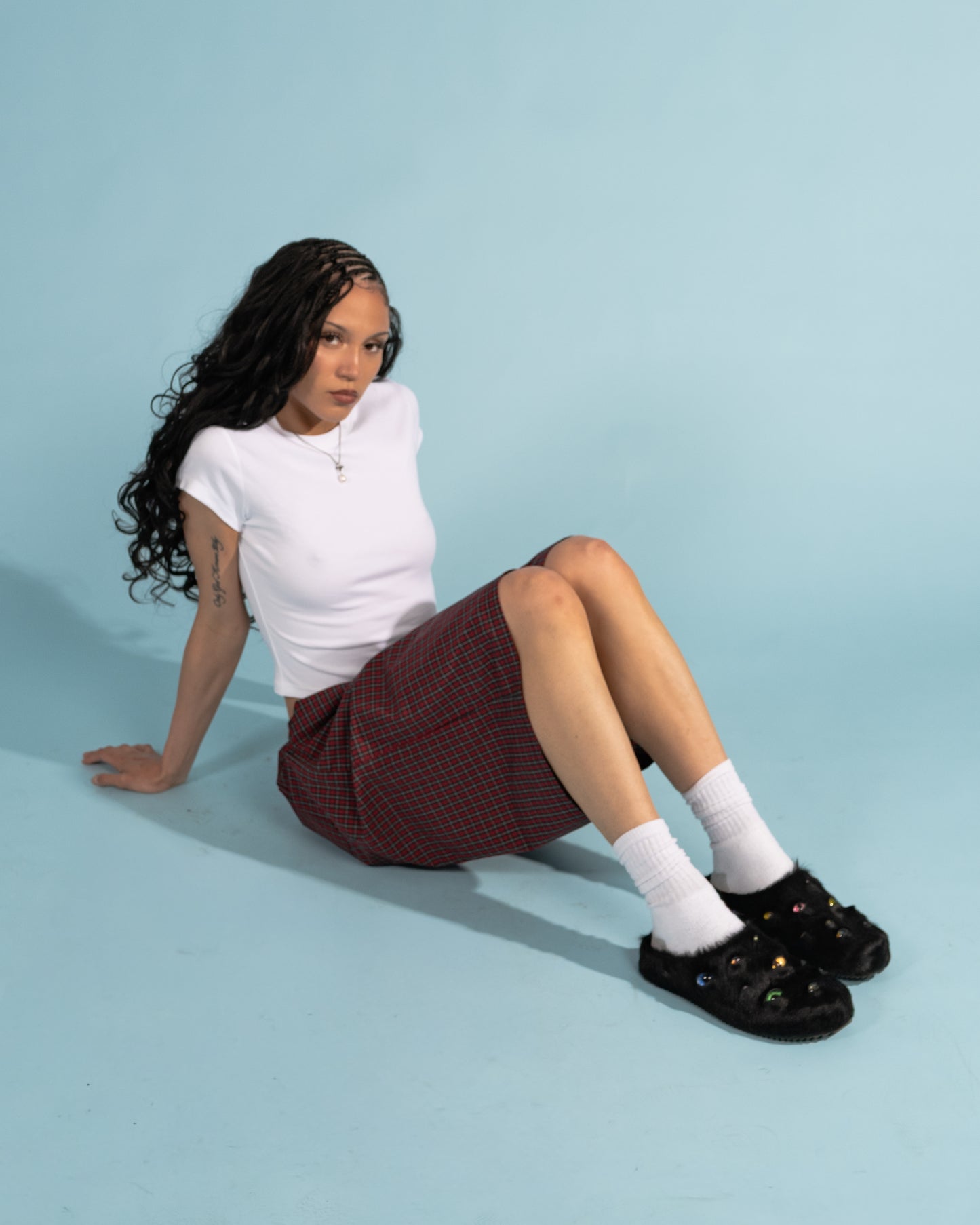Long Boxer Shorts - Red Plaid