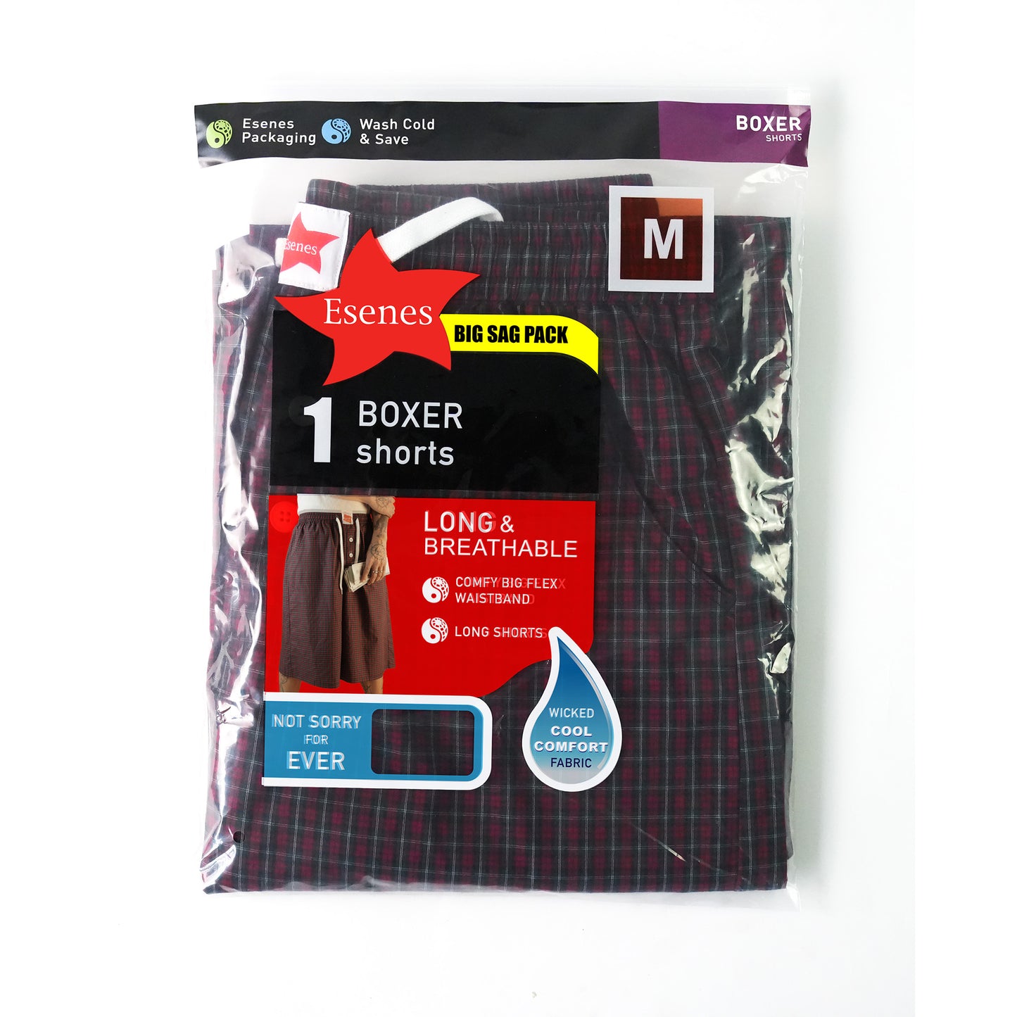 Long Boxer Shorts - Red Plaid