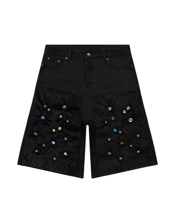 Eyeball Shorts - Black Fur